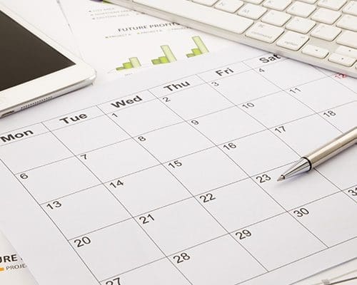 Blank Calendar for Note, Work Management With Timetable